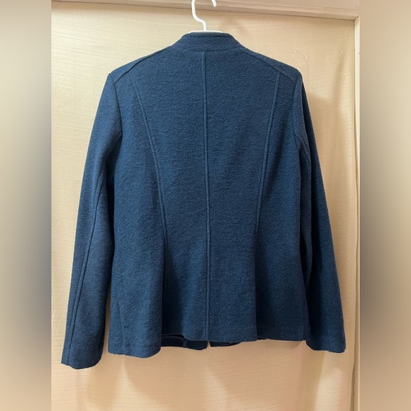 Blue Steilmann wool blend women’s zip up coat size 12 luxury soft - Picture 11 of 11